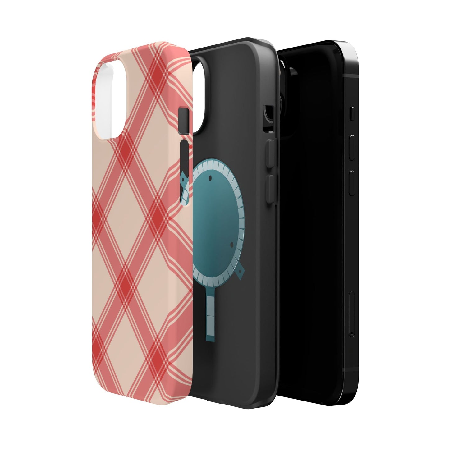 Soft Peachy Red Plaid MagSafe Case - BOGO Cases
