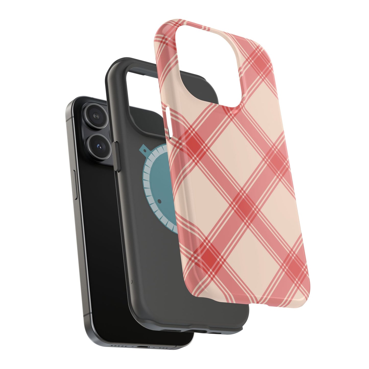 Soft Peachy Red Plaid MagSafe Case - BOGO Cases