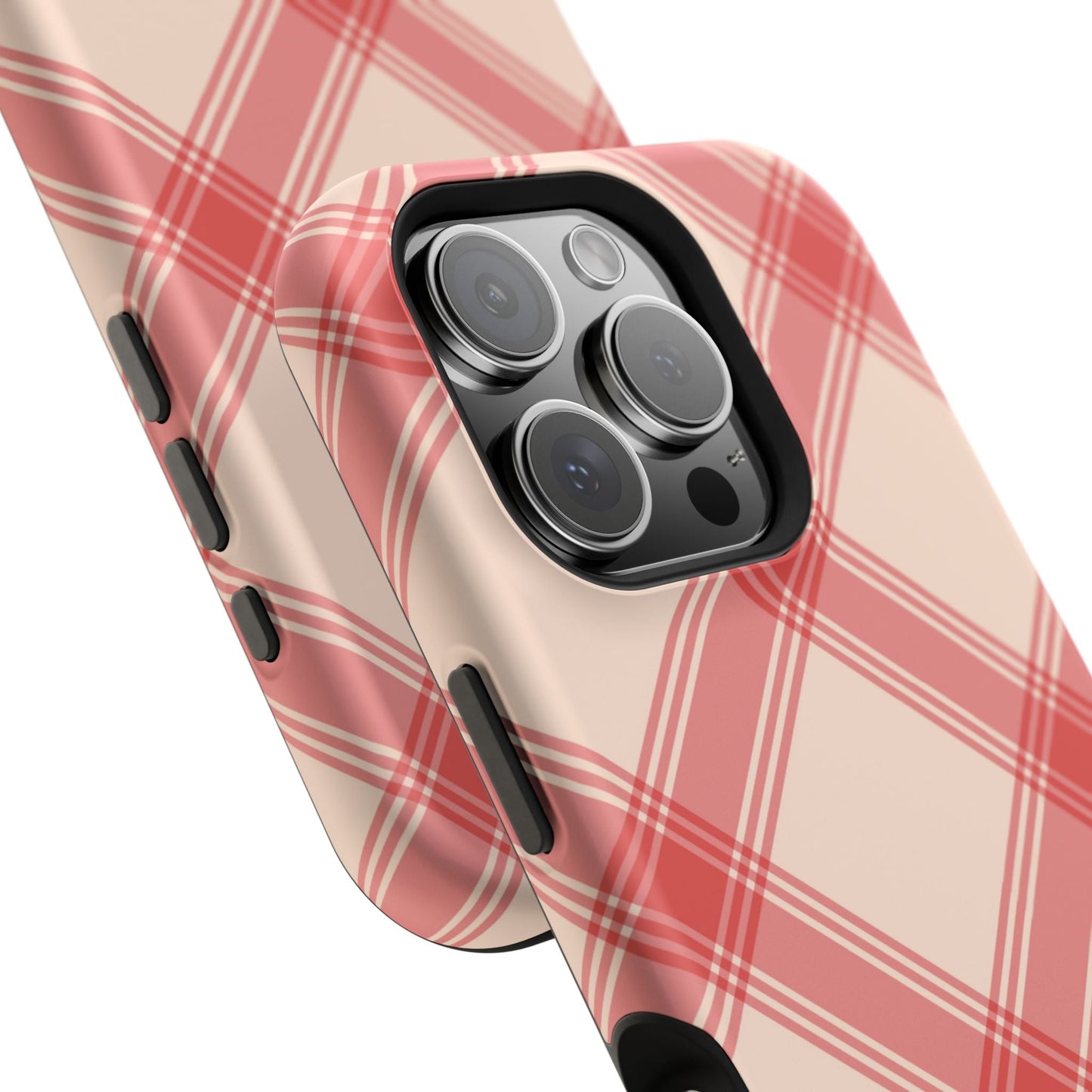 Soft Peachy Red Plaid MagSafe Case - BOGO Cases