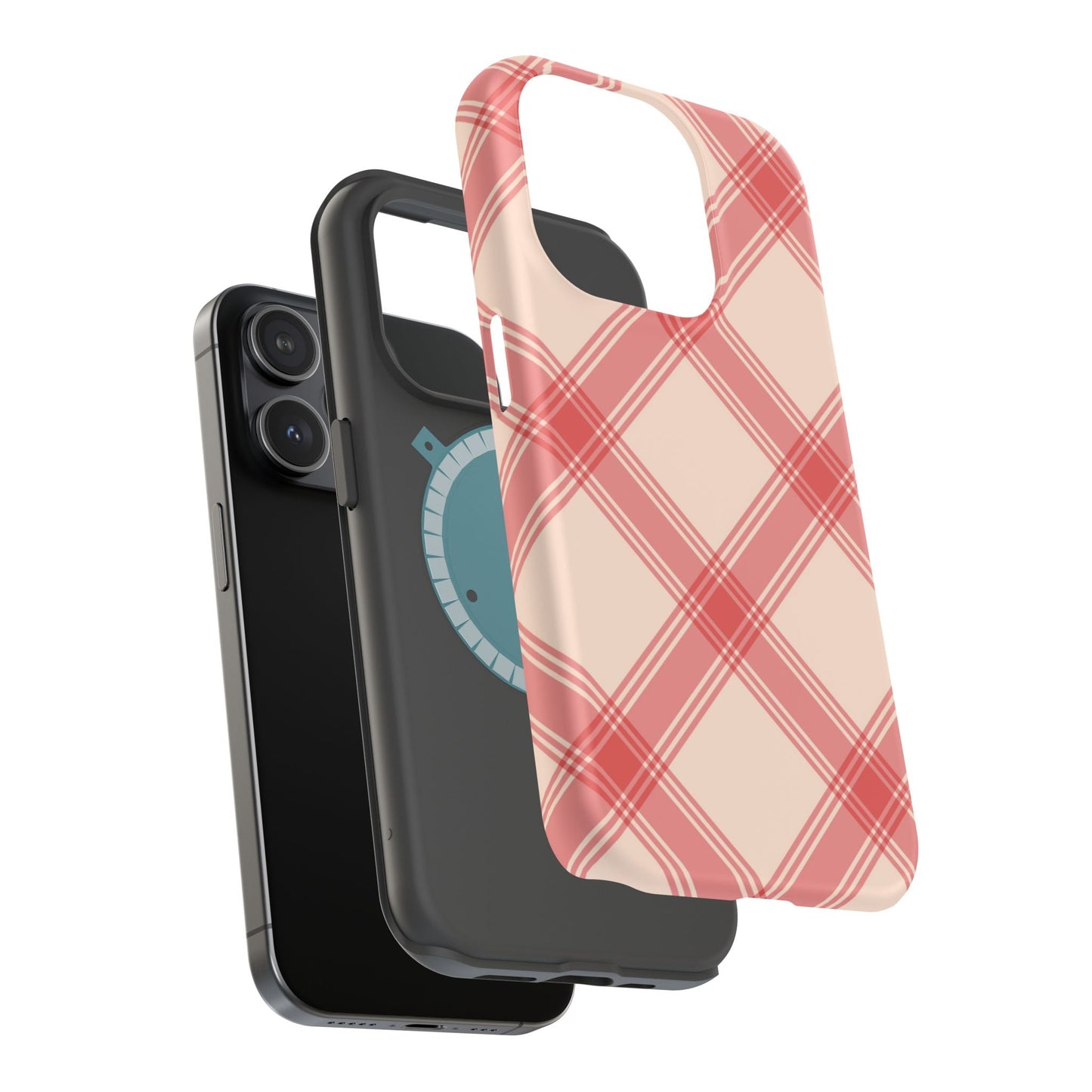 Soft Peachy Red Plaid MagSafe Case - BOGO Cases