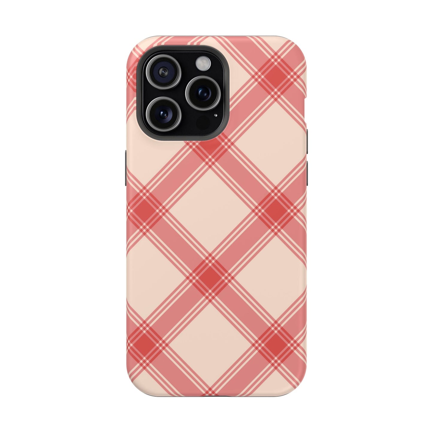 Soft Peachy Red Plaid MagSafe Case - BOGO Cases