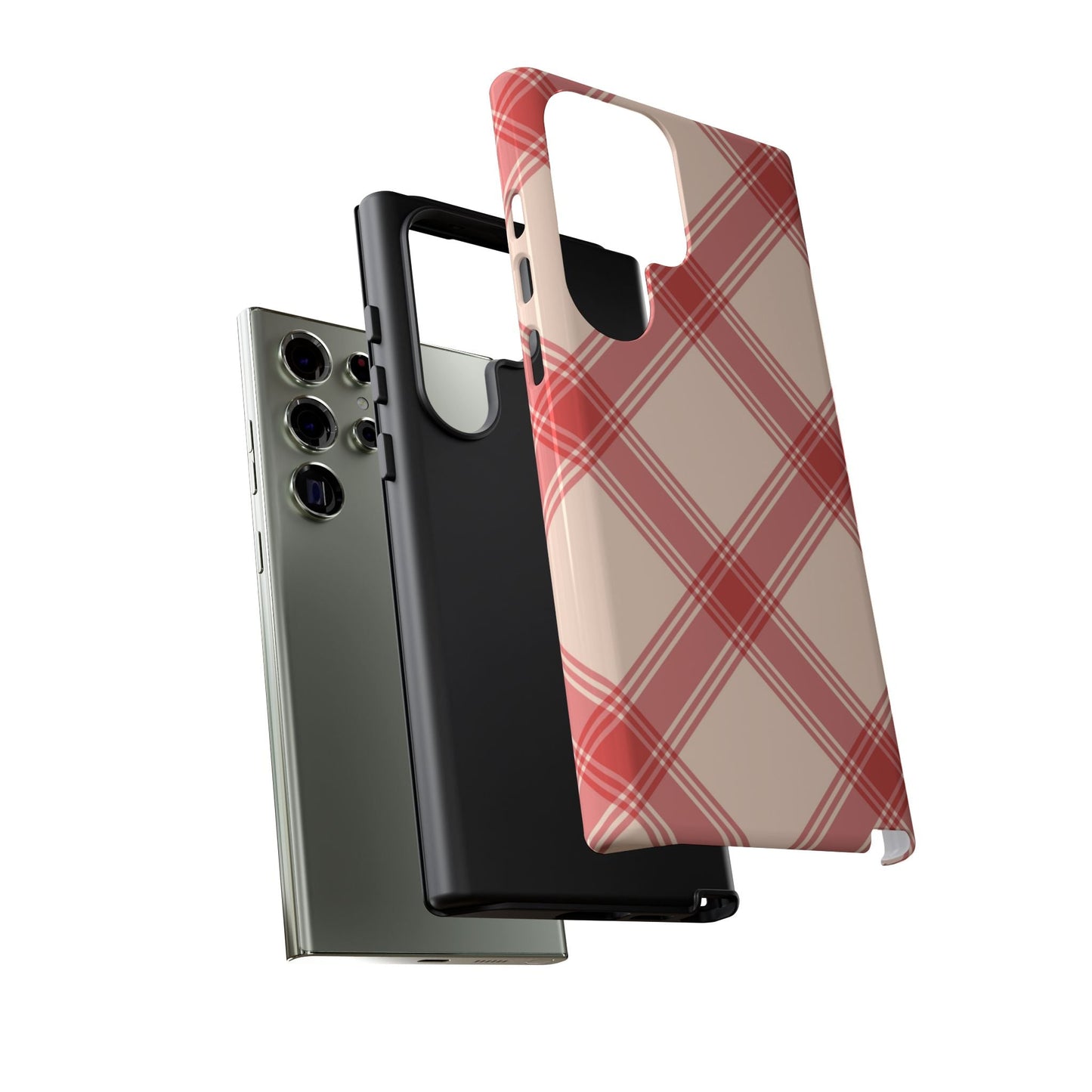 Soft Peachy Red Plaid Samsung Case - BOGO Cases