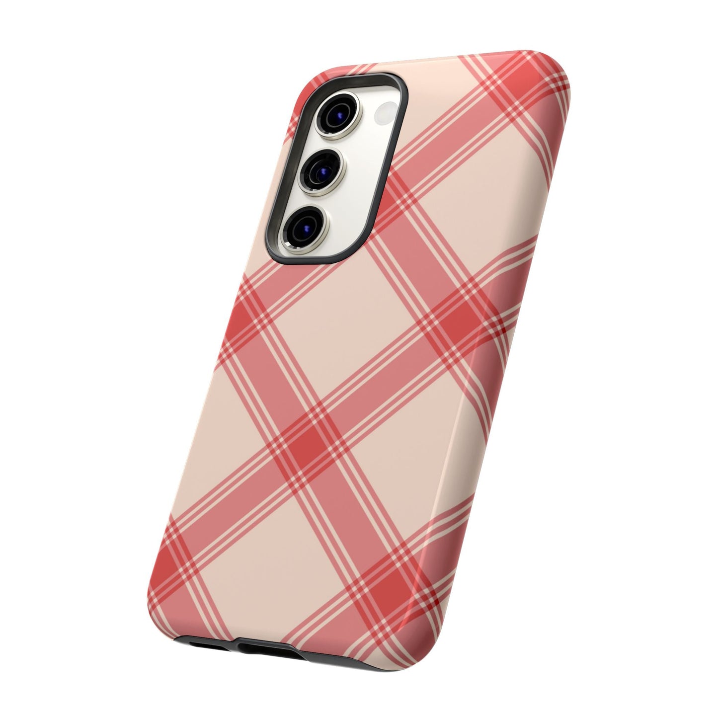 Soft Peachy Red Plaid Samsung Case - BOGO Cases