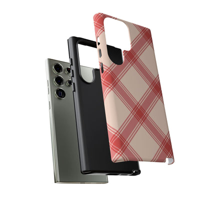 Soft Peachy Red Plaid Samsung Case - BOGO Cases