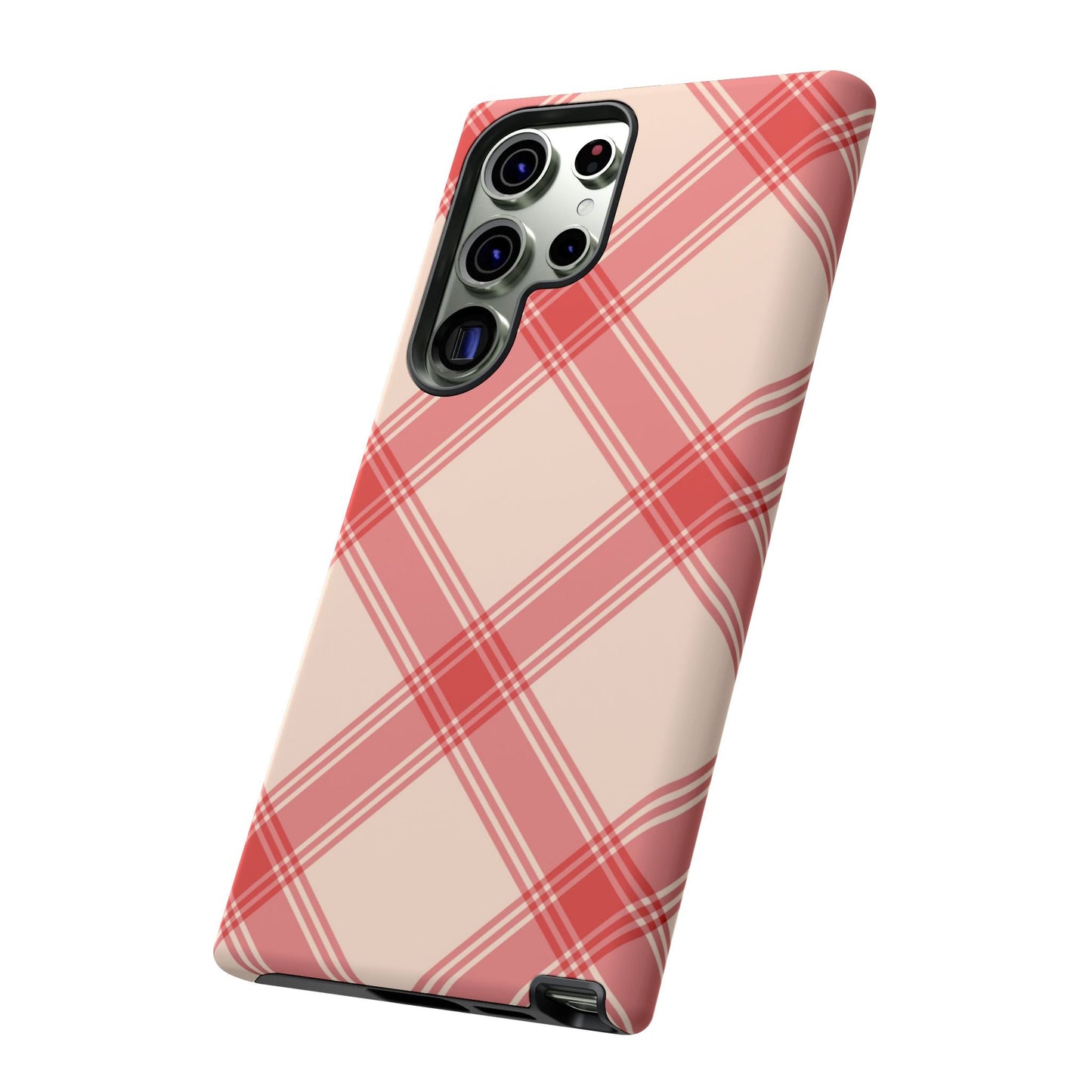 Soft Peachy Red Plaid Samsung Case - BOGO Cases
