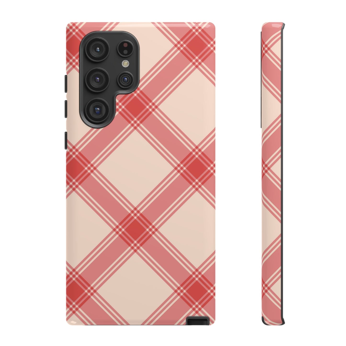 Soft Peachy Red Plaid Samsung Case - BOGO Cases