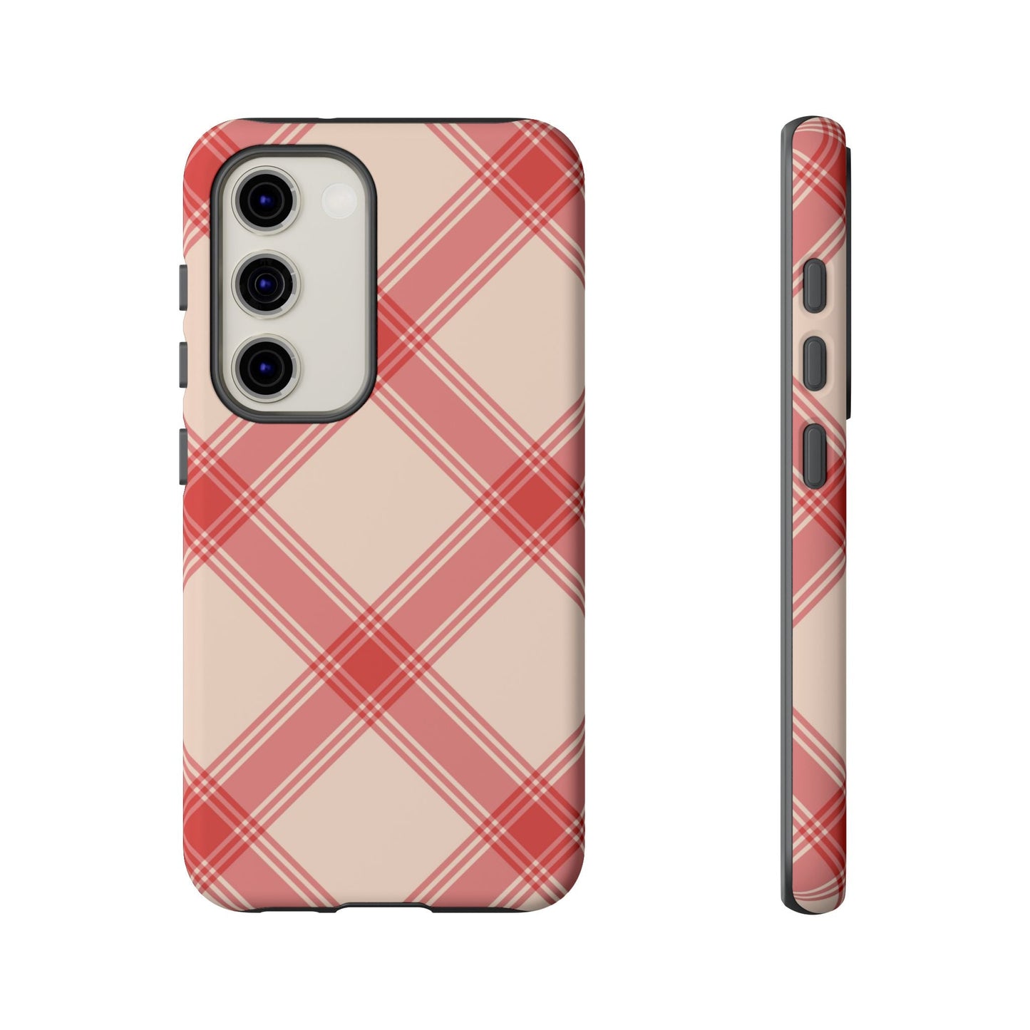 Soft Peachy Red Plaid Samsung Case - BOGO Cases