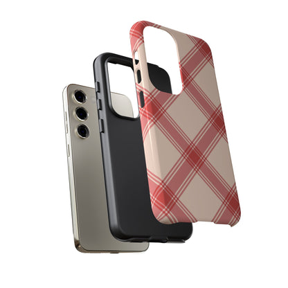 Soft Peachy Red Plaid Samsung Case - BOGO Cases