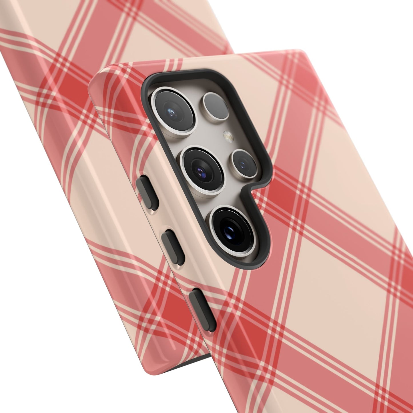 Soft Peachy Red Plaid Samsung Case - BOGO Cases