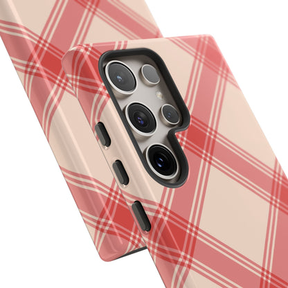 Soft Peachy Red Plaid Samsung Case - BOGO Cases