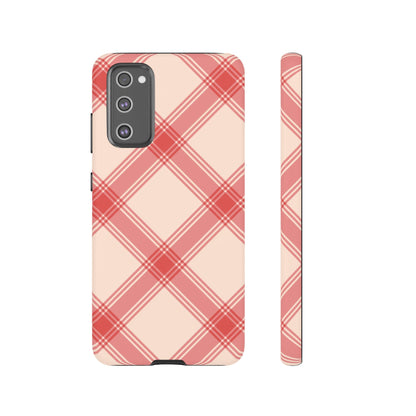 Soft Peachy Red Plaid Samsung Case - BOGO Cases