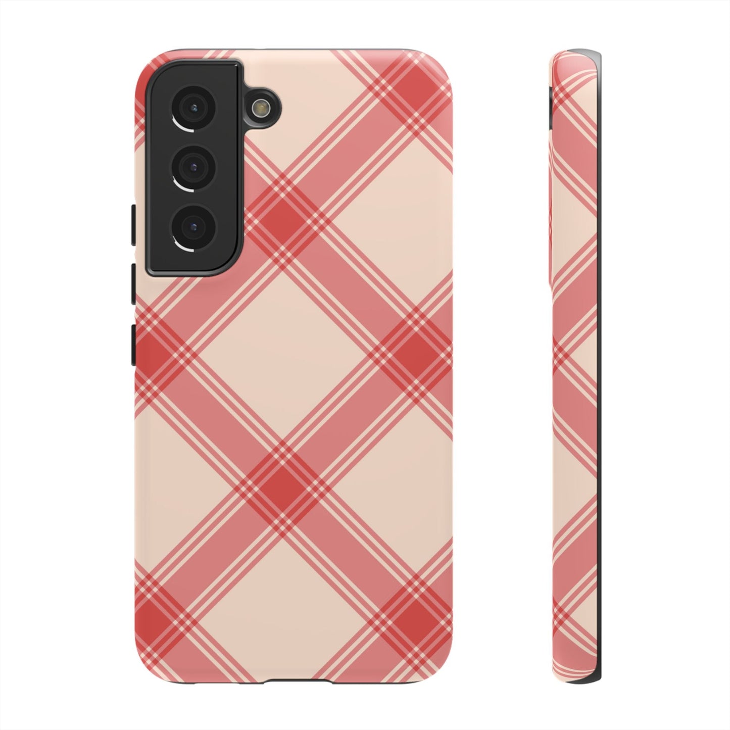 Soft Peachy Red Plaid Samsung Case - BOGO Cases