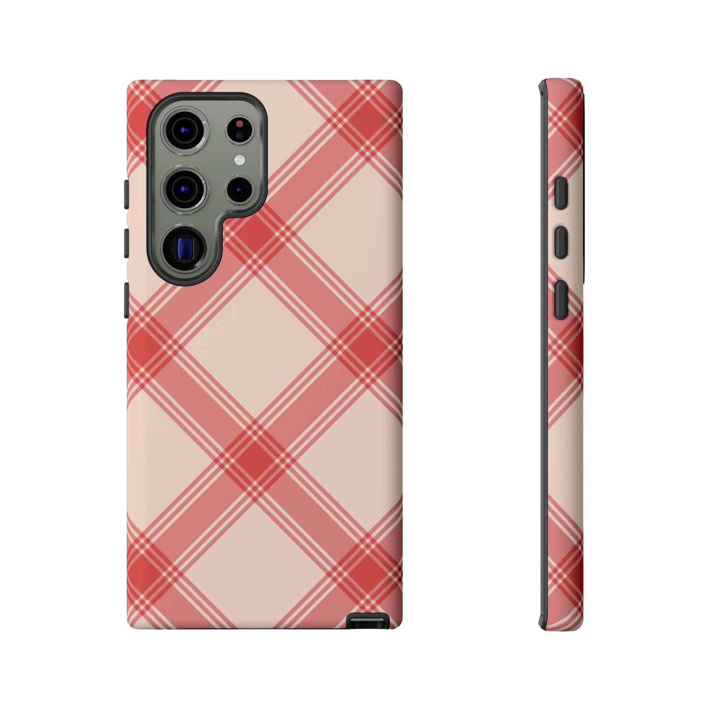Soft Peachy Red Plaid Samsung Case - BOGO Cases