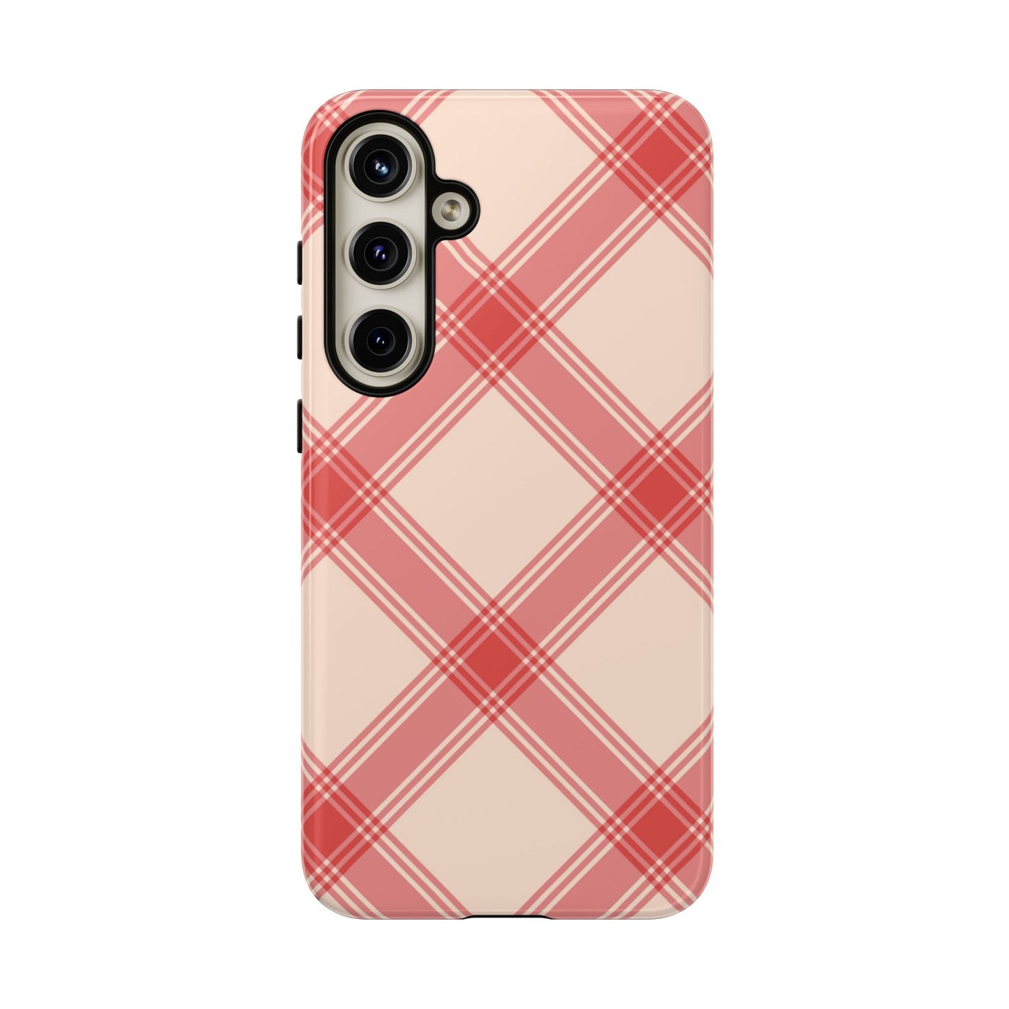 Soft Peachy Red Plaid Samsung Case - BOGO Cases