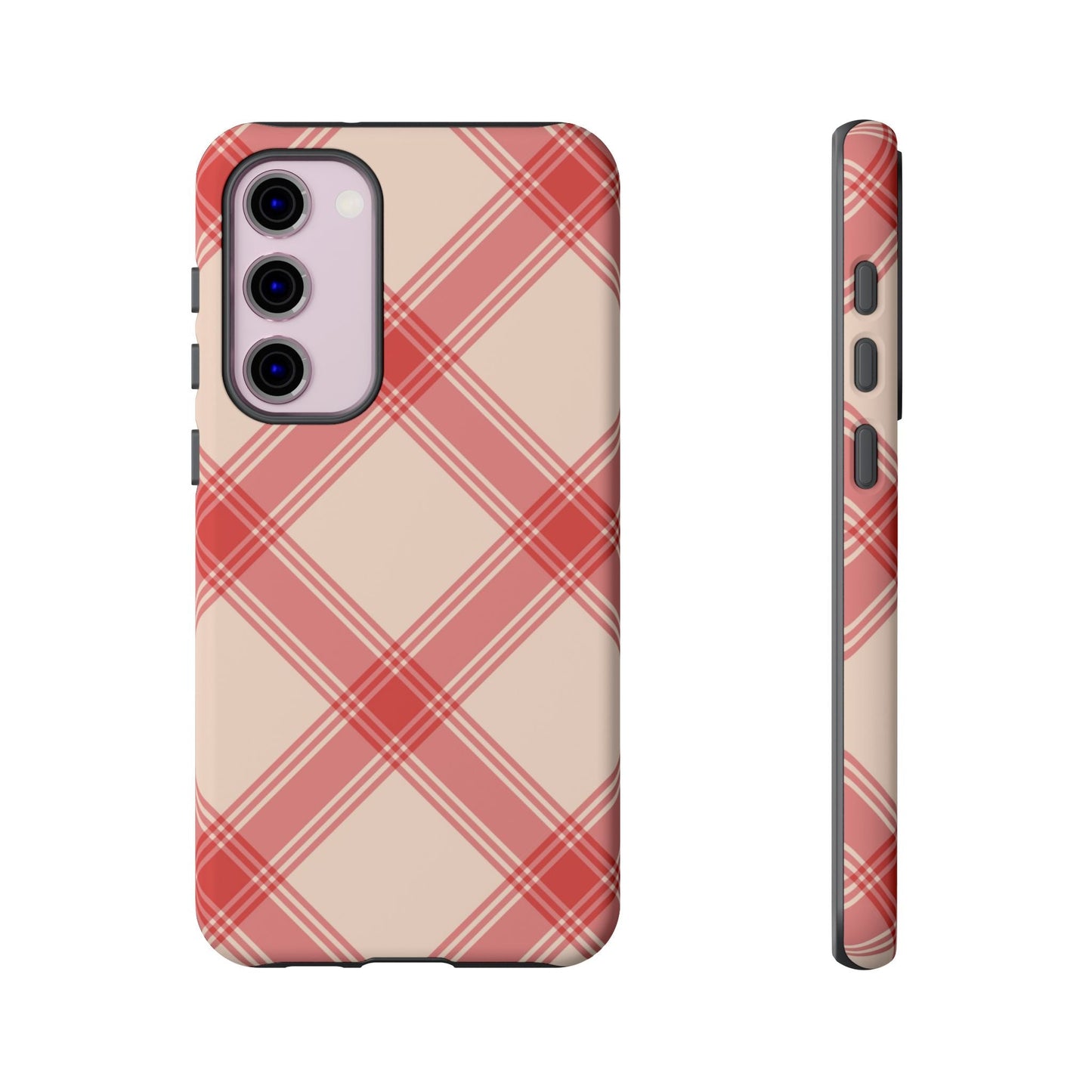 Soft Peachy Red Plaid Samsung Case - BOGO Cases