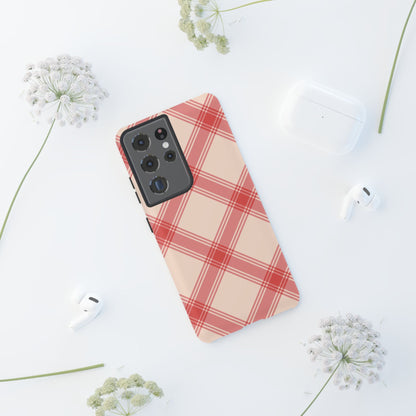 Soft Peachy Red Plaid Samsung Case - BOGO Cases