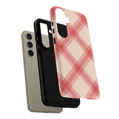 Soft Peachy Red Plaid Samsung Case - BOGO Cases