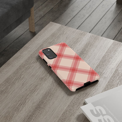 Soft Peachy Red Plaid Samsung Case - BOGO Cases