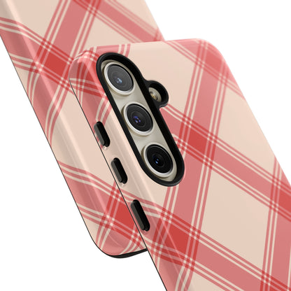 Soft Peachy Red Plaid Samsung Case - BOGO Cases