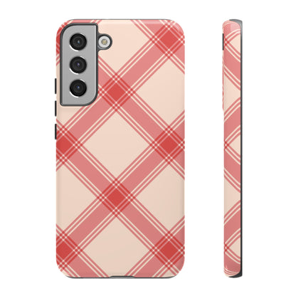 Soft Peachy Red Plaid Samsung Case - BOGO Cases