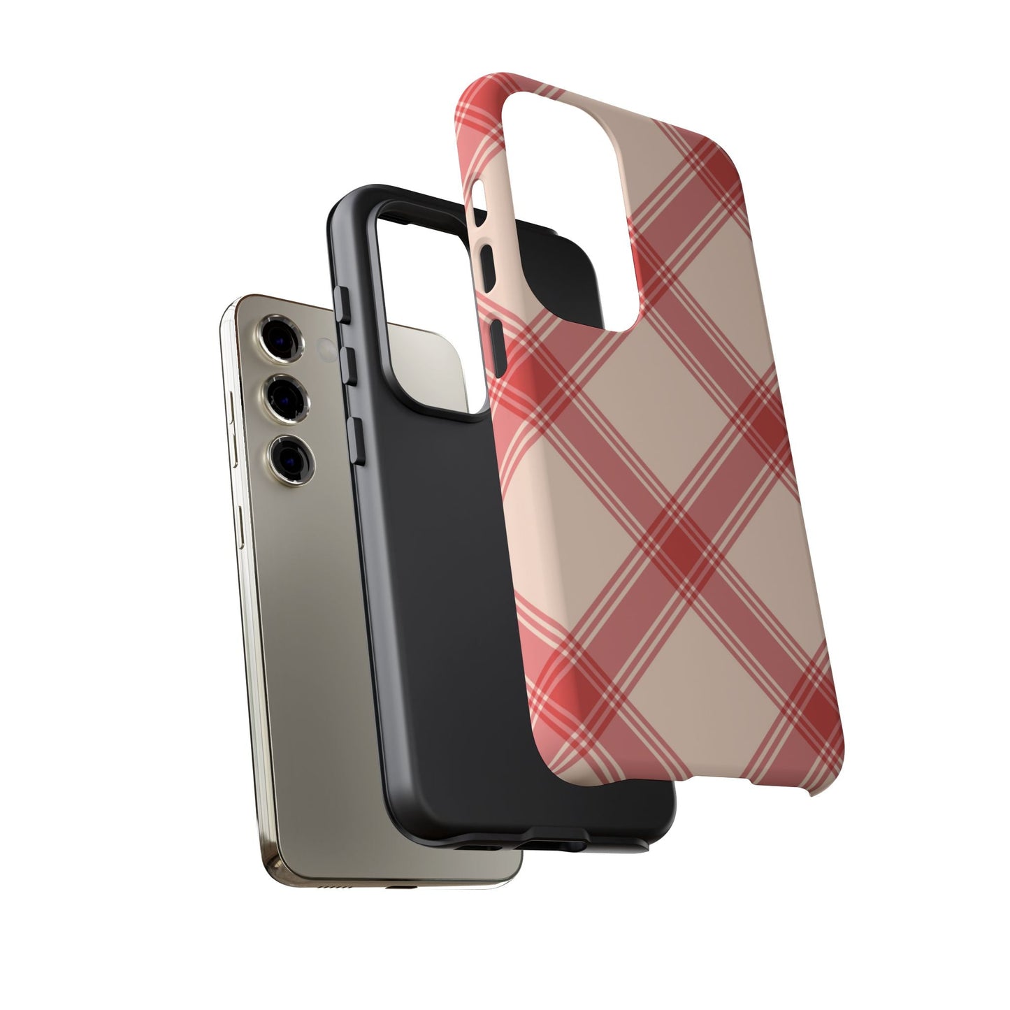 Soft Peachy Red Plaid Samsung Case - BOGO Cases