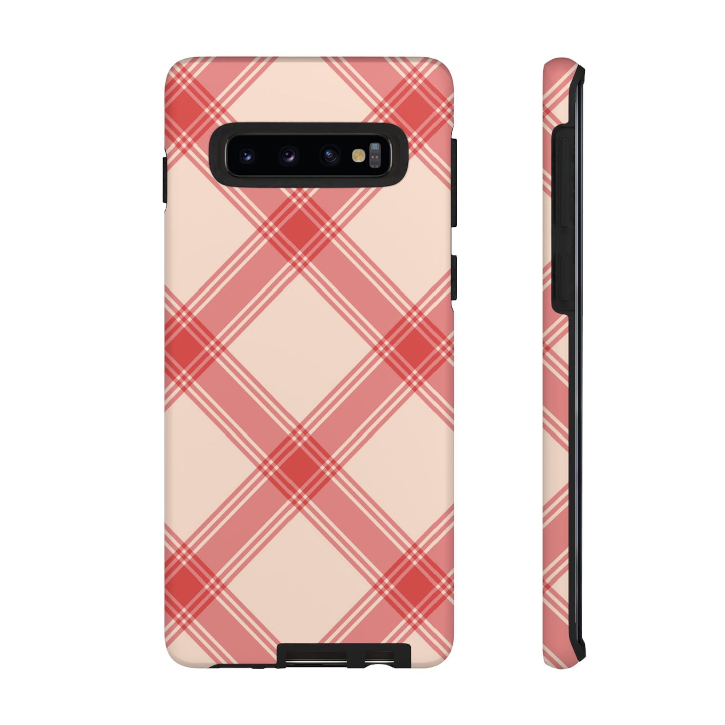 Soft Peachy Red Plaid Samsung Case - BOGO Cases