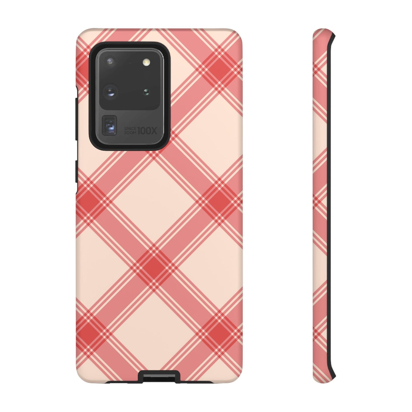 Soft Peachy Red Plaid Samsung Case - BOGO Cases