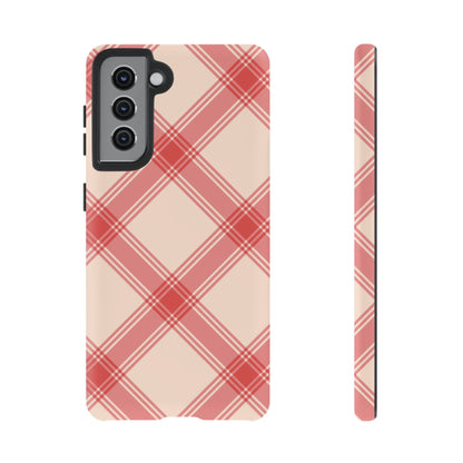 Soft Peachy Red Plaid Samsung Case - BOGO Cases