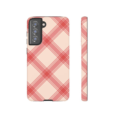Soft Peachy Red Plaid Samsung Case - BOGO Cases