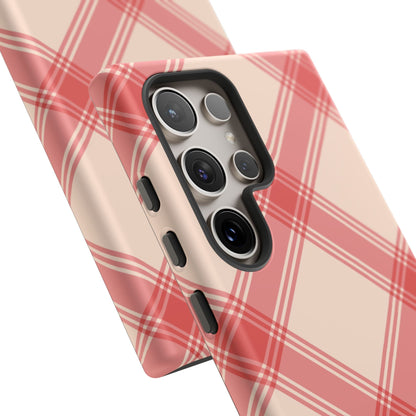 Soft Peachy Red Plaid Samsung Case - BOGO Cases