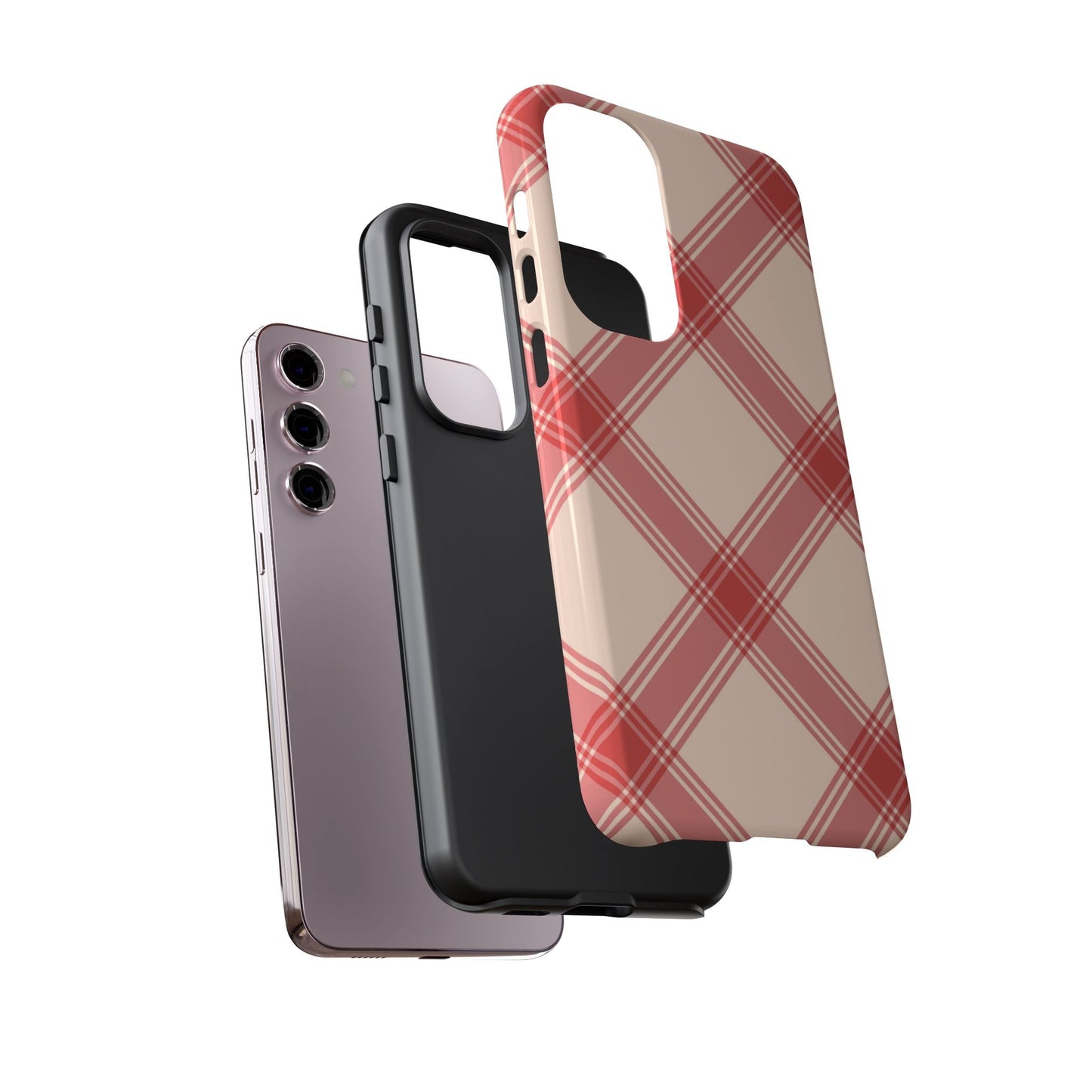 Soft Peachy Red Plaid Samsung Case - BOGO Cases