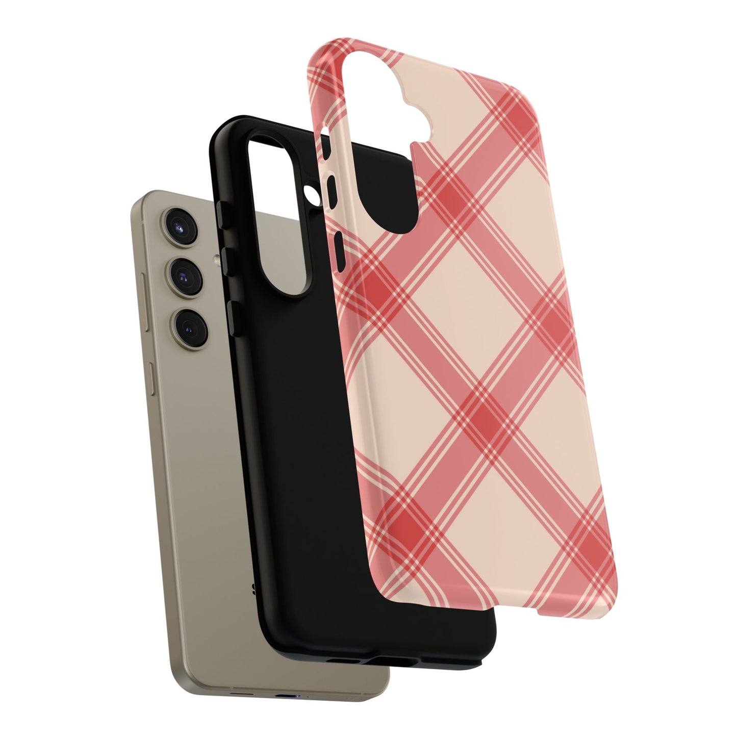 Soft Peachy Red Plaid Samsung Case - BOGO Cases