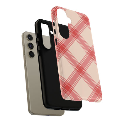 Soft Peachy Red Plaid Samsung Case - BOGO Cases
