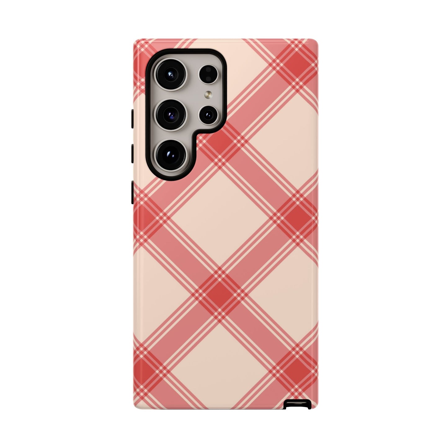 Soft Peachy Red Plaid Samsung Case - BOGO Cases