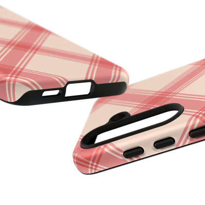 Soft Peachy Red Plaid Samsung Case - BOGO Cases
