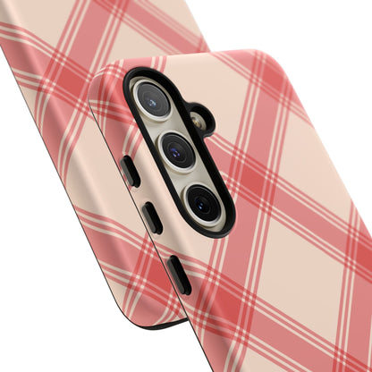 Soft Peachy Red Plaid Samsung Case - BOGO Cases