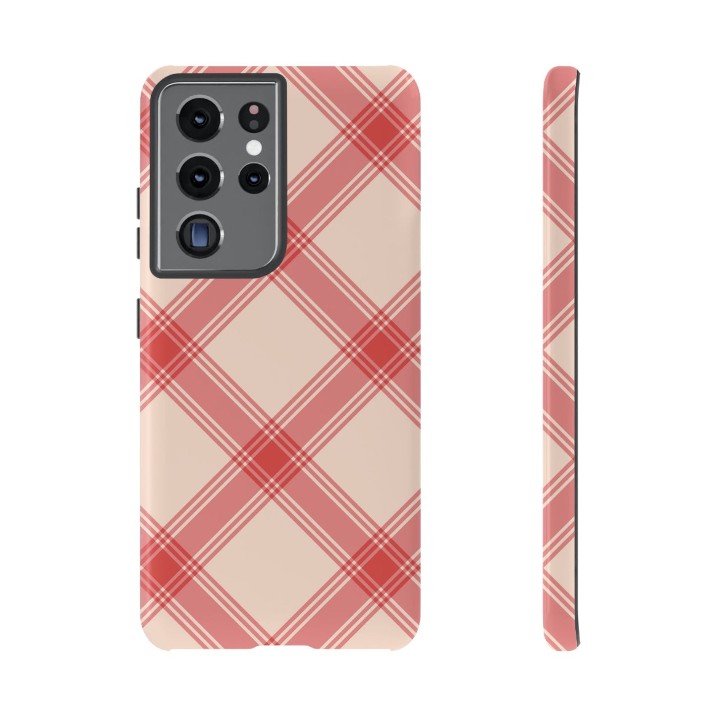 Soft Peachy Red Plaid Samsung Case - BOGO Cases