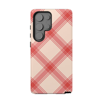 Soft Peachy Red Plaid Samsung Case - BOGO Cases