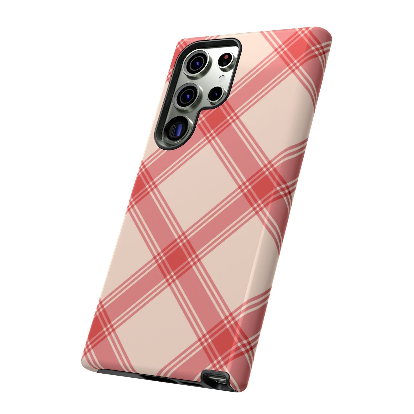 Soft Peachy Red Plaid Samsung Case - BOGO Cases