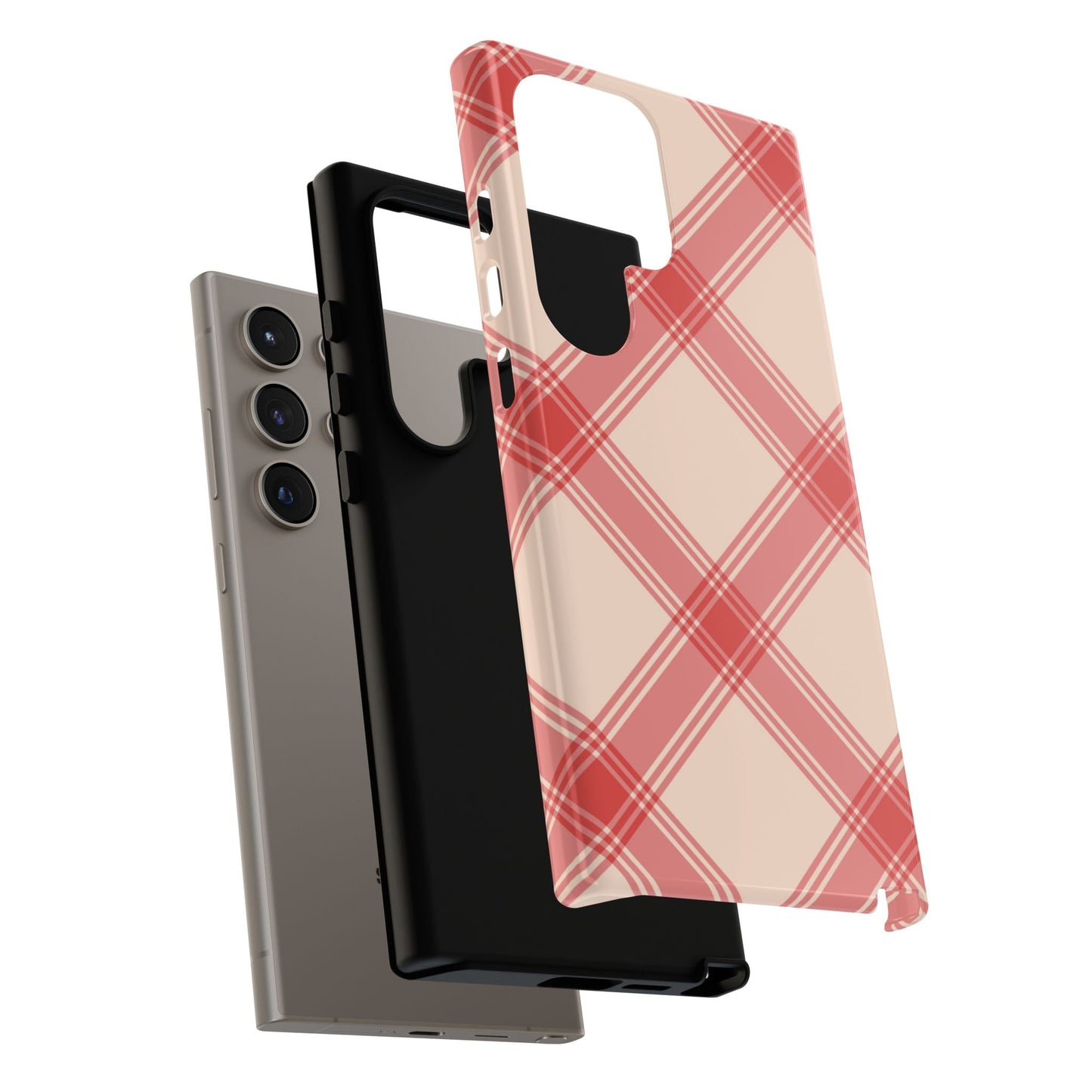 Soft Peachy Red Plaid Samsung Case - BOGO Cases