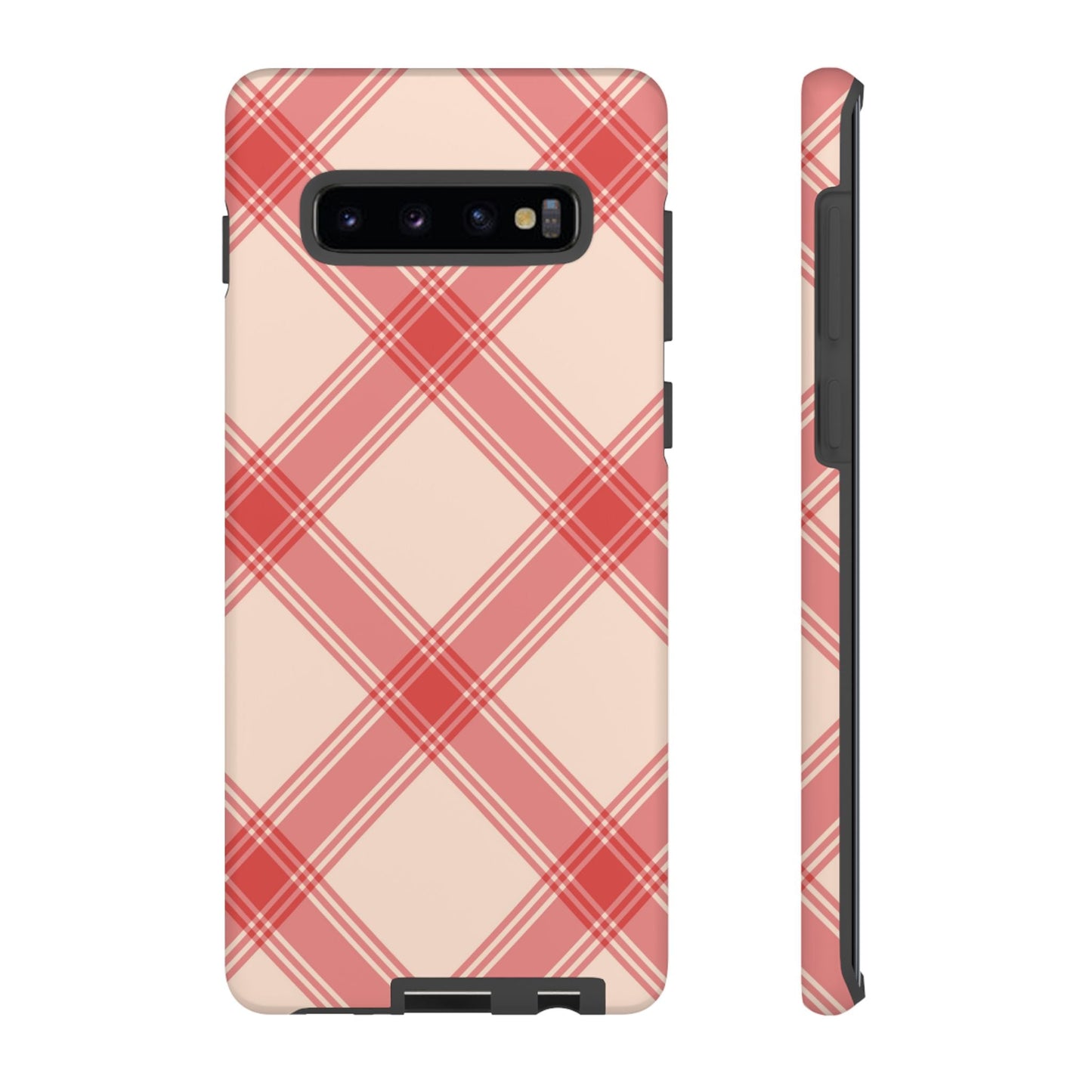 Soft Peachy Red Plaid Samsung Case - BOGO Cases