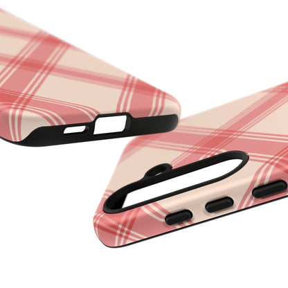 Soft Peachy Red Plaid Samsung Case - BOGO Cases