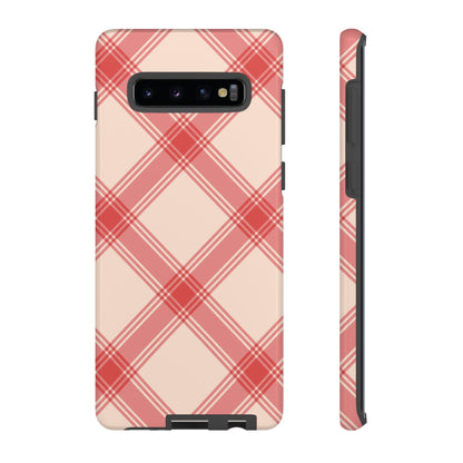Soft Peachy Red Plaid Samsung Case - BOGO Cases