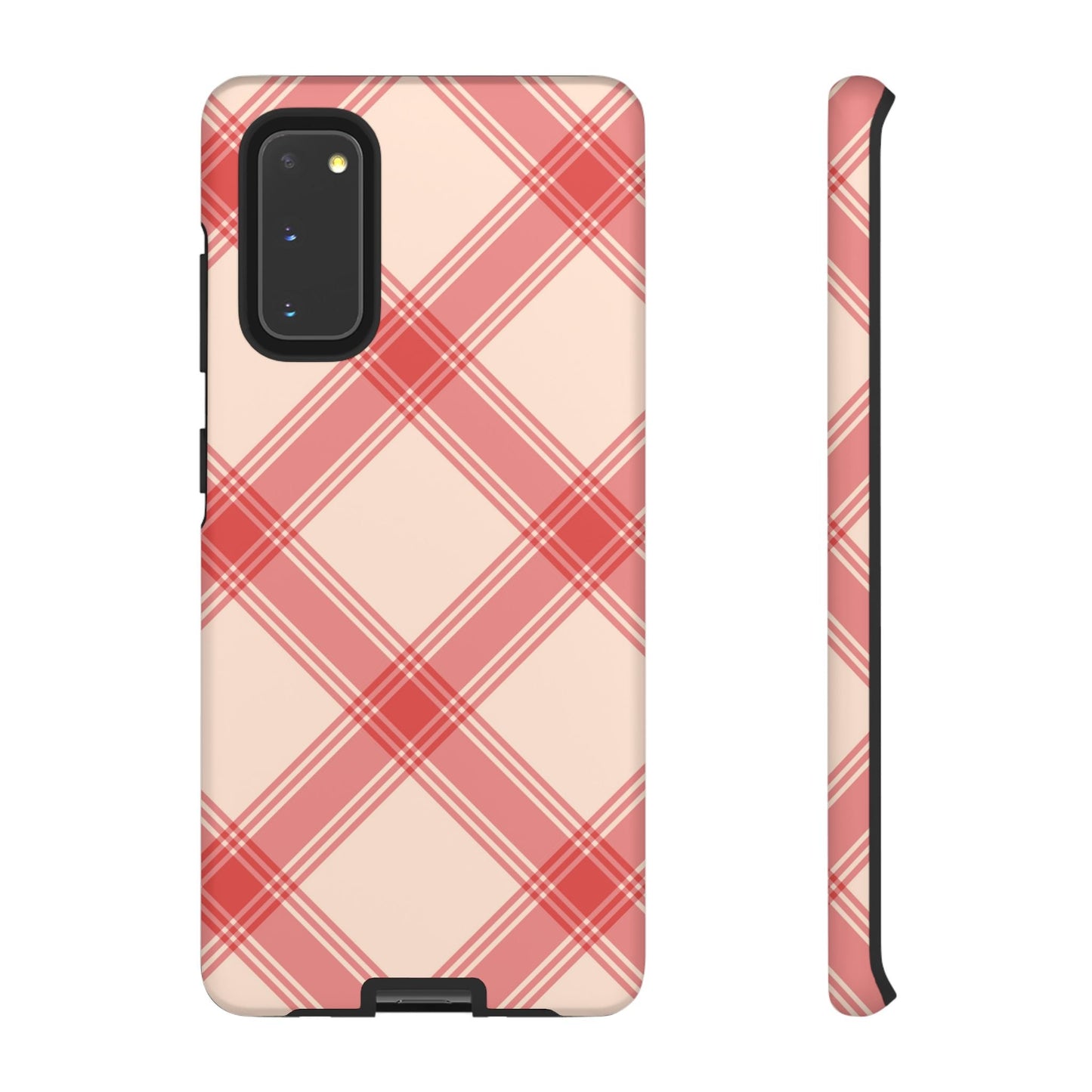 Soft Peachy Red Plaid Samsung Case - BOGO Cases