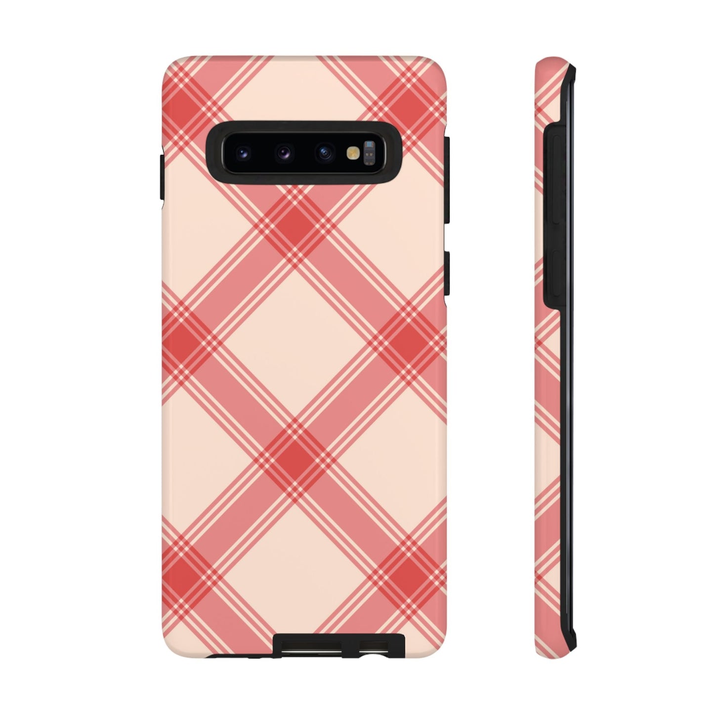 Soft Peachy Red Plaid Samsung Case - BOGO Cases