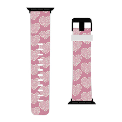 Soft Pink Hearts Apple Watch Band - BOGO Cases