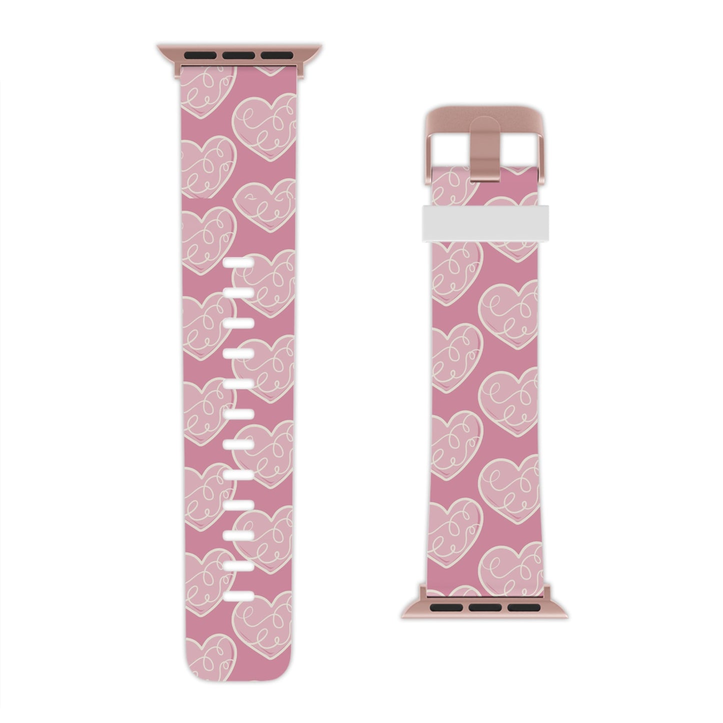 Soft Pink Hearts Apple Watch Band - BOGO Cases