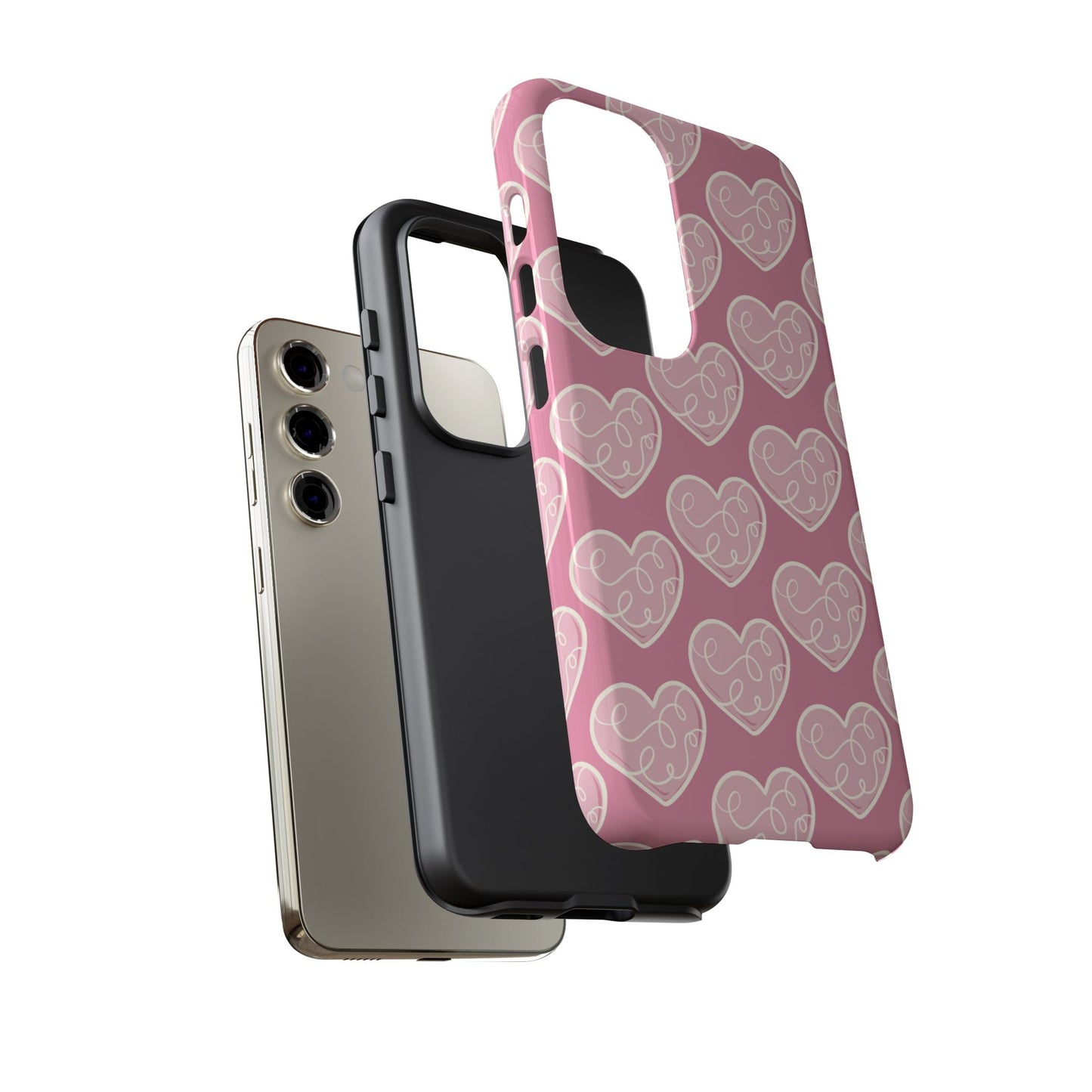 Soft Pink Hearts – Samsung Galaxy Case - BOGO Cases