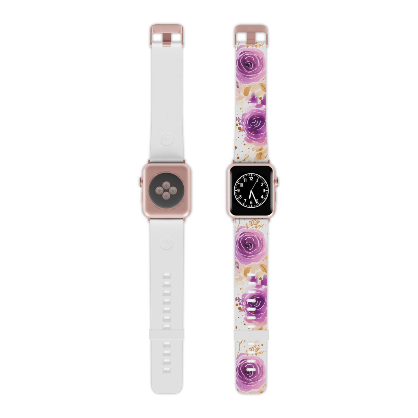 Soft Purple & Gold Floral Splash Apple Watch Band - BOGO Cases