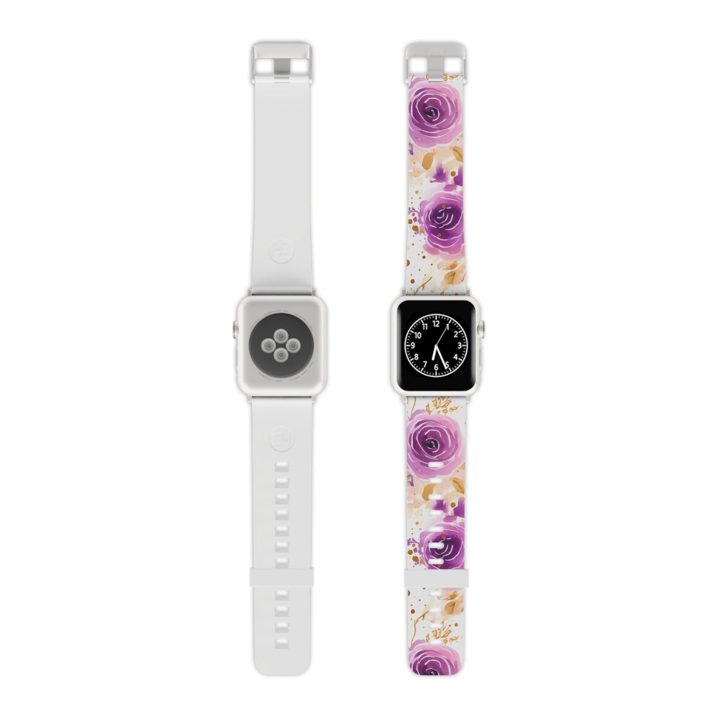 Soft Purple & Gold Floral Splash Apple Watch Band - BOGO Cases